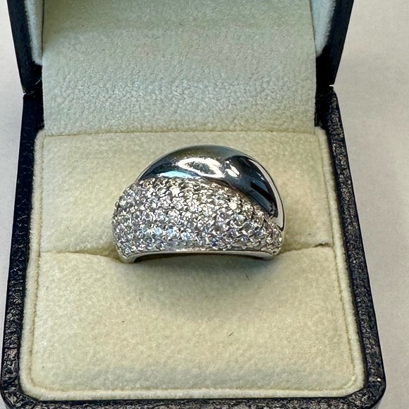 Vintage Sterling Silver White Sapphire Ring Size 7 - Picture 4 of 7